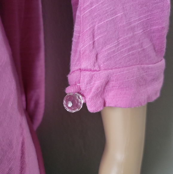 NWT! NICKY HILTON PINK THIN LONG SLEEVE SHIRT W/ EXTRA LONG HOOD - Picture 3 of 11